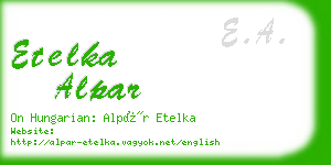 etelka alpar business card